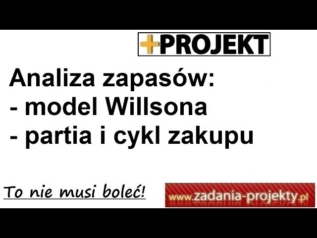 Inventory optimization - classic inventory model Willson model - batch and purchase cycle