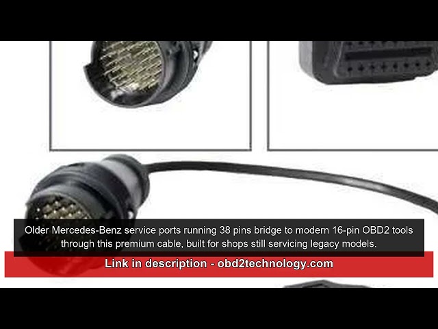 Premium 38-Pin to 16 pin OBDII Connector Cable for Mercedes | Obd2Technology