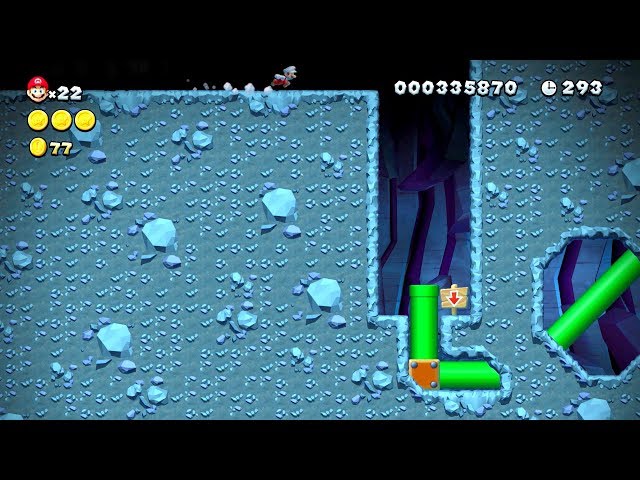 SECRET EXIT Acorn Plains Tilted Tunnel - Bloopers Lair Secret Stage New Super Mario Bros U Deluxe