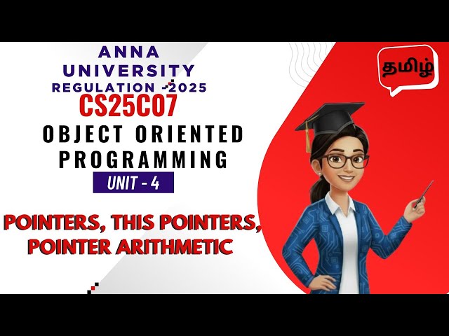 Pointers, 'this' pointer, and Pointer Arithmetic in C++ | Object Oriented Programming | CS25C07