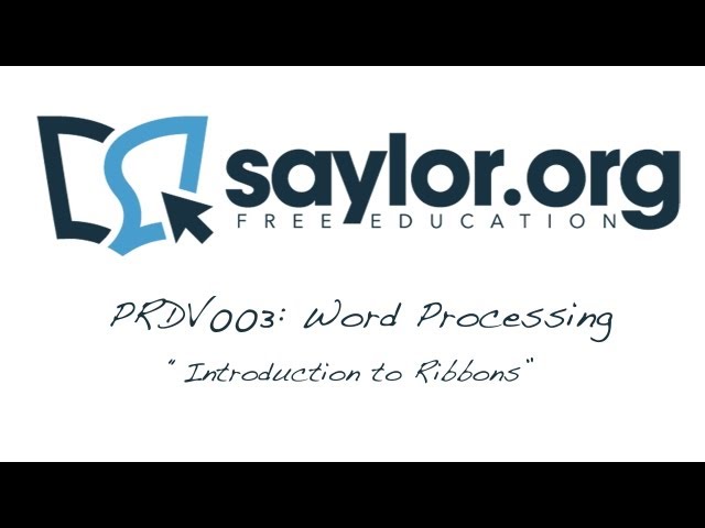 Introduction to Ribbons:  Word Processing - Professional Development 003