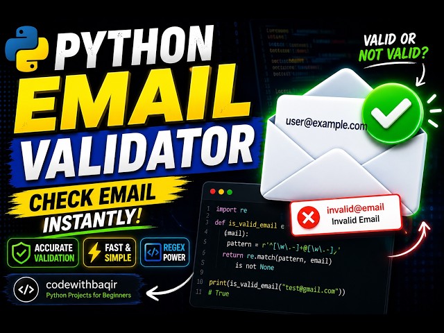 🚀 Python Email Validator Project for Beginners | Python Mini Project| Step-by-Step Tutorial
