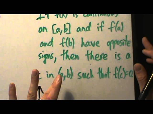 Calculus I - Intermediate Value Theorem - Statement and Explanation
