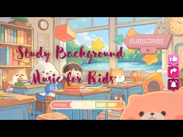 Study Background Music for Kids | Calm Music for Focus & Concentration | Fun Anime Animation 🎶📚