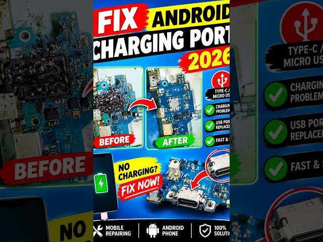 Android Phone Charging Port Repair 2026 | Charging Problem Fix | USB Port Replacement