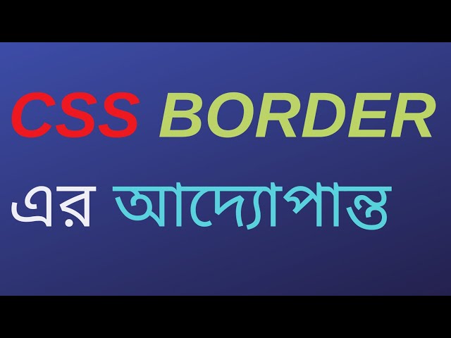 CSS BORDER FOR BEGINNERS | BORDER STYLE | BORDER RADIUS