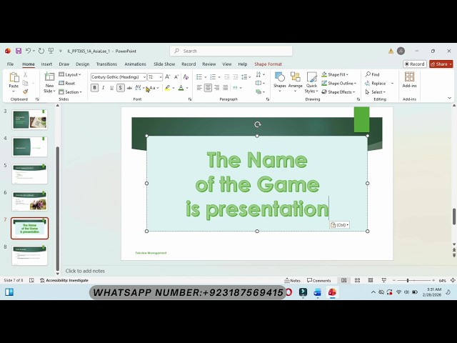 Illustrated PowerPoint 365 | Module 1: SAM Project A Fairview Management