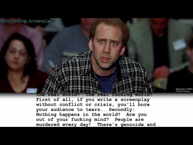 Adaptation - Robert Mckee vs Charlie Kaufman scene