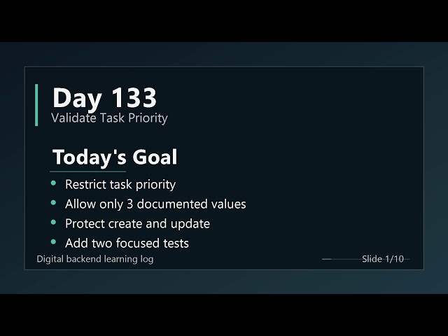 Day 133 - Validate Task Priority | ASP.NET Core Web API