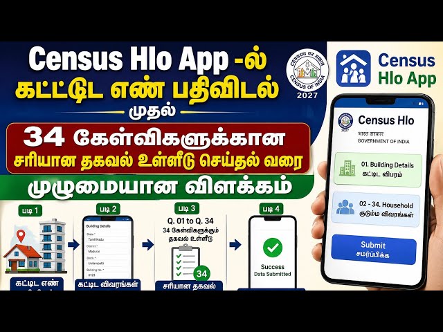 CENSUS HLO APP_BUILDING NUMBER_CENSUS NUMBER & 34 QUESTIONS CORRECT INPUT DETAILS #census2027