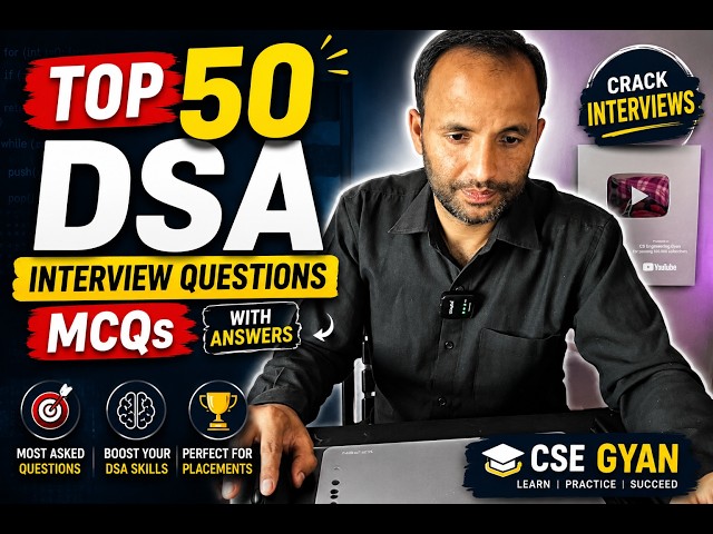 Top 50 DSA Interview MCQs | Most Asked Data Structures & Algorithms Questions | CSE GYAN