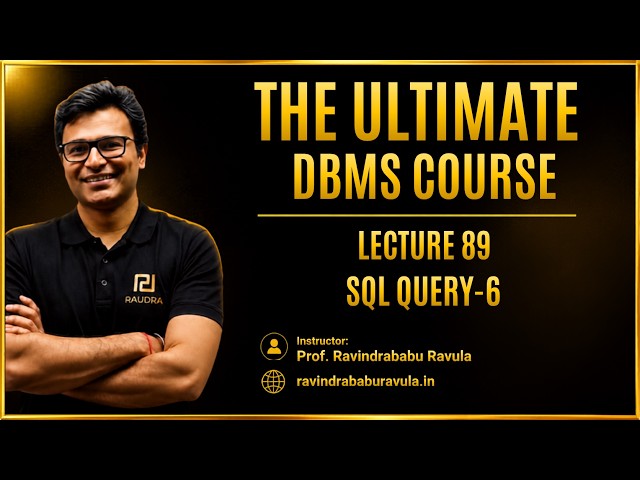 SQL Query 6 | Lecture-89 | GATE CS & DA | Prof. Ravindrababu Ravula