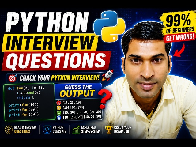 Python Interview Questions 99% Of Beginners Get WRONG! Crack Your Python Interview! Guess The Output
