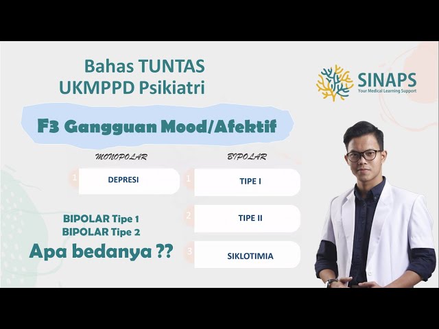 UKMPPD Session #02 | Psikiatri : F3 Gangguan Mood Bipolar Tipe 1 & 2, Gangguan Siklotimia, Depresi