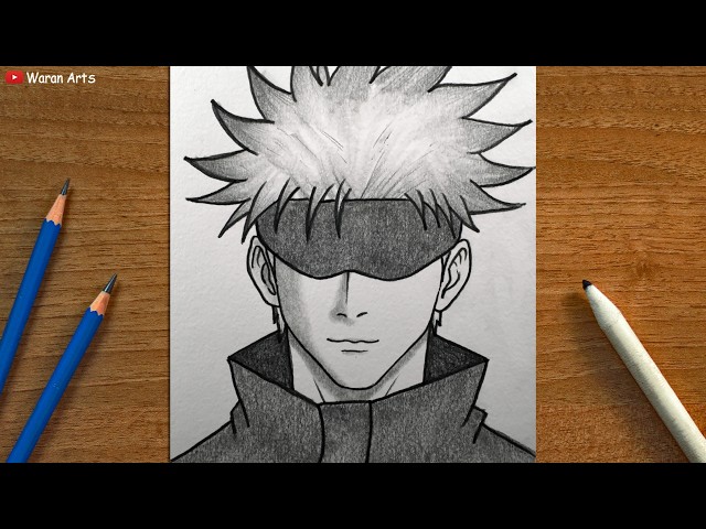 Easy anime drawing || How to Draw Gojo Satoru Step by Step || Step by Step Anime Art Sketch Tutorial