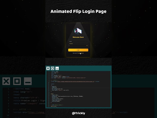 🔥 Create a Stunning Animated Login & Signup Page (Black & Yellow Theme) 🔥