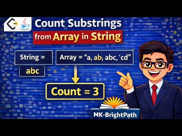 Count Substrings from Array in String | Java Solution in Hindi | String contains() Problem