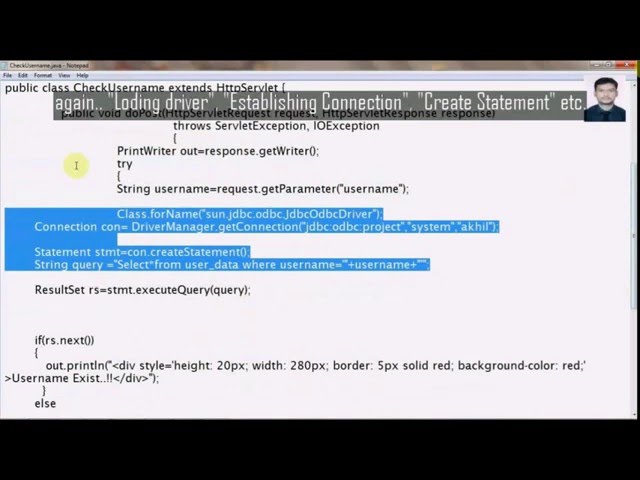 How to make a java web Project (Easy Way) (Step-7 CheckUsername java 5 of 11 files)