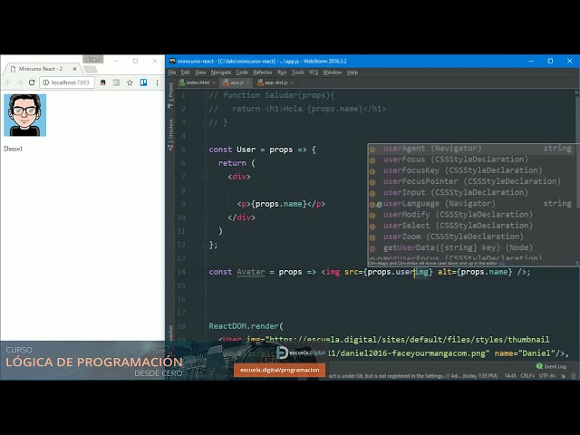 Minicurso de React js 2   Componentes y propiedades
