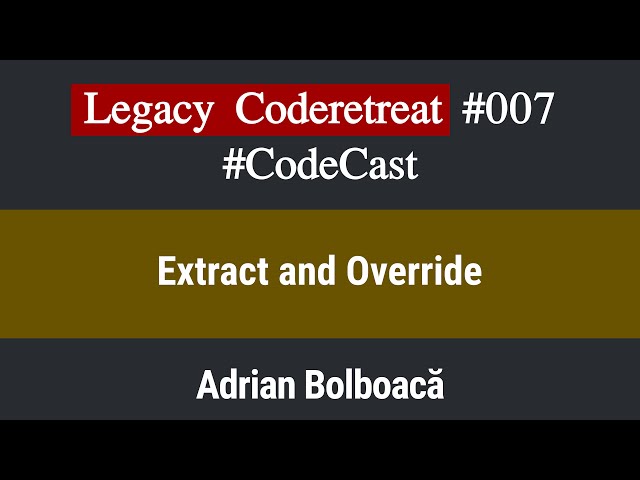 Code Cast: Legacy Coderetreat Episode 7 - Extract and Override [Java]