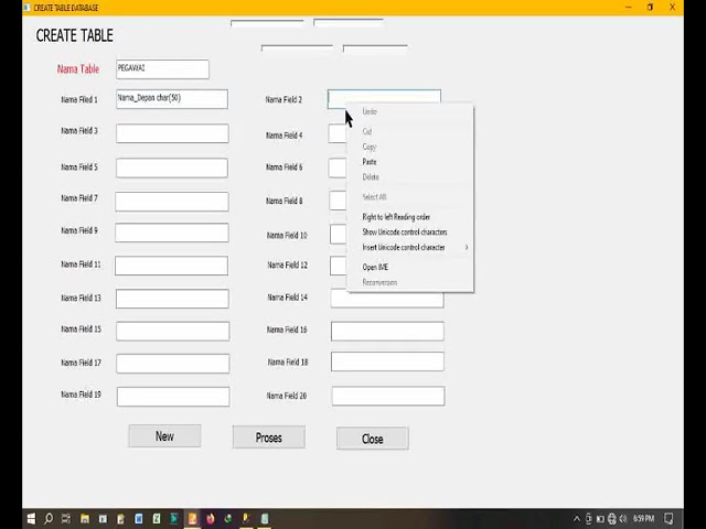 Create Table With Window PowerBuilder2022