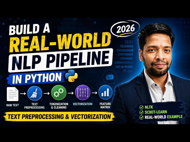 Build a Real-World NLP Pipeline in Python | Text Preprocessing & Vectorization 2026