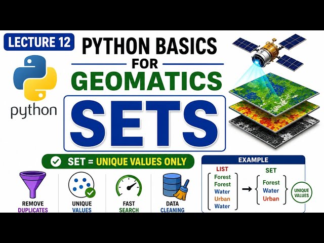 Python Lecture 12 | Sets in Python Explained in Hindi | Geomatics| Python for Beginners 🚀🐍