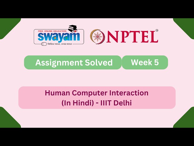 Human Computer Interaction (In Hindi) Week 5 | NPTEL ANSWERS 2026 | #nptel2026 #myswayam #nptel