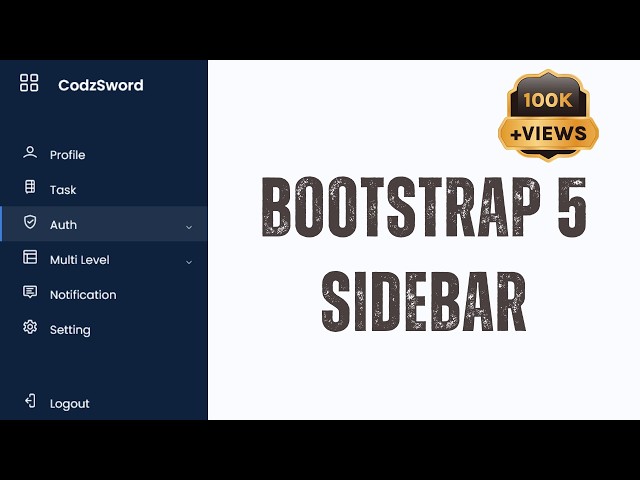 How to Create Sidebar Using Bootstrap 5 | Responsive Sidebar With Bootstrap | Sidebar Menu