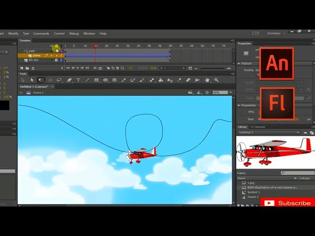 How to create a simple Airplane Animation - 2D Animation Tutorial