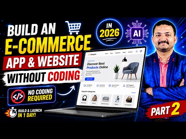 Build an E-Commerce App & Website Without Coding | No Coding Required with AI in 2026 - PART 2