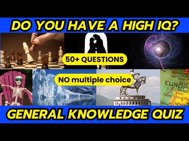 Hard General Knowledge Quiz | 50 Q's | Without Multiple Choice | Difficult Trivia Questions | #quiz
