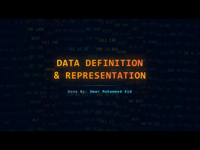 Data Definition and Representation || 8086 Assembly