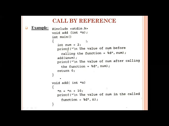 COMPUTER PROGRAMMING:C - MODULE III   CALLBYREFERENCE