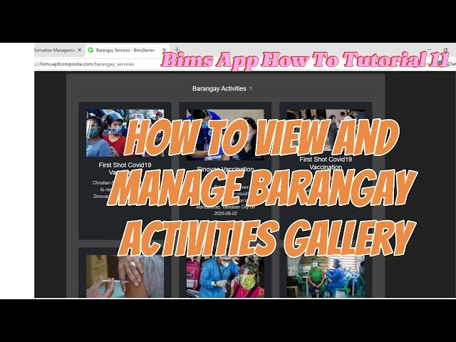 BIMS App How To Tutorial 11: View and Manage Barangay Activities Gallery