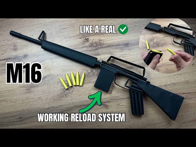 Origami M16 with a Working Magazine Tutorial | How to Make M16 Rifle From Paper Step By Step