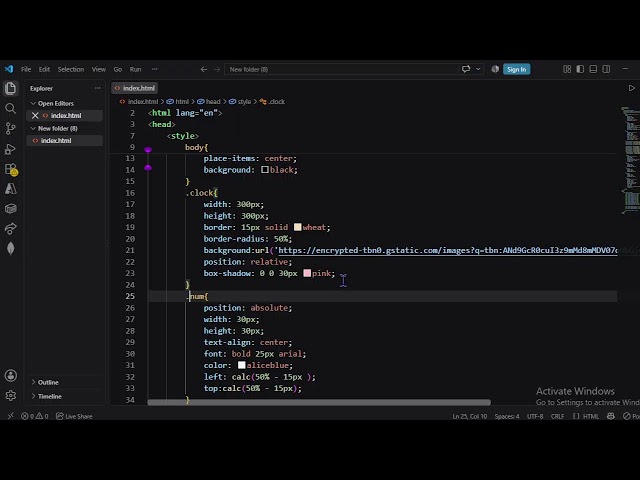 "Only HTML & CSS से Wall Clock kaise बनाएं 😍 | CSS Animation