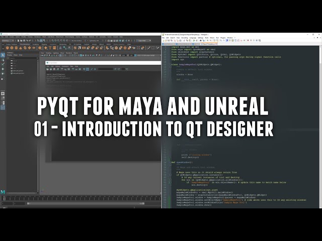 PyQt for Maya and Unreal 01 - Introduction to Qt Designer