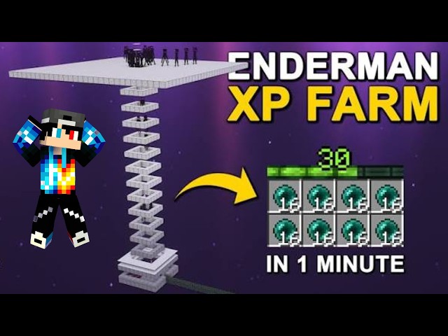NEW MINECRAFT 1.21 - 26  EASY  ENDERMAN XP FARM TUTORIAL | 1 Hit Farm  (Java & Bedrock)