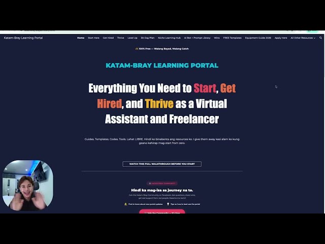 FREE Learning Portal Walkthrough: Built for Aspiring Virtual Assistants and Freelancers (May 2026)