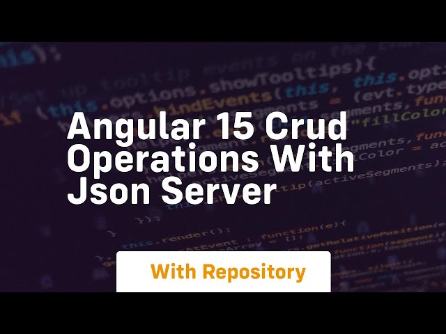 Angular 15 crud operations with json server