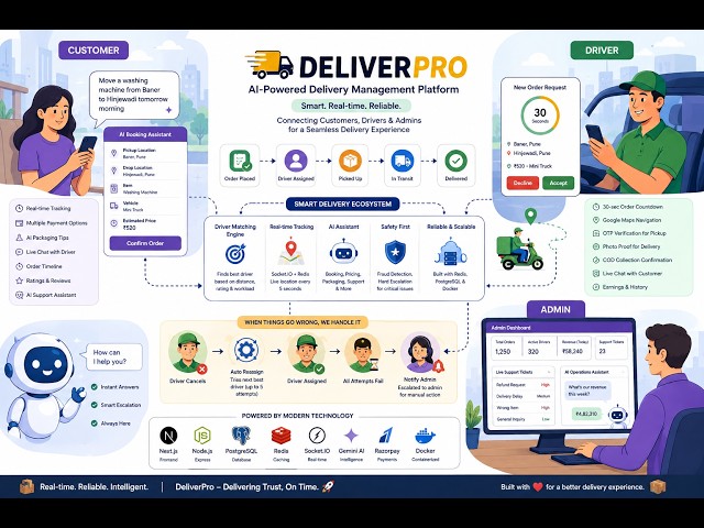 I Built DeliverPro 🚚 | AI-Powered Real-Time Delivery Platform | Full-Stack Project