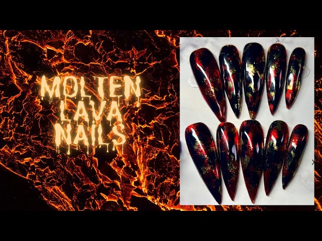 Molten Lava Nail Design using Nail Foils. Super Fun and Easy (Messy Too!😂)