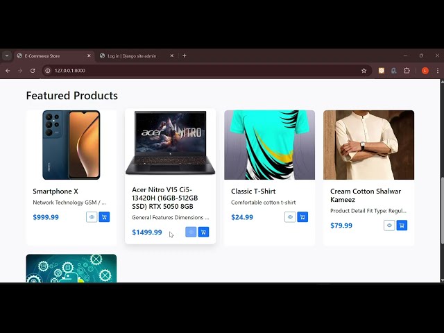 Full Stack E-commerce Website 🛒 HTML CSS JavaScript Django (python) Project #python #django