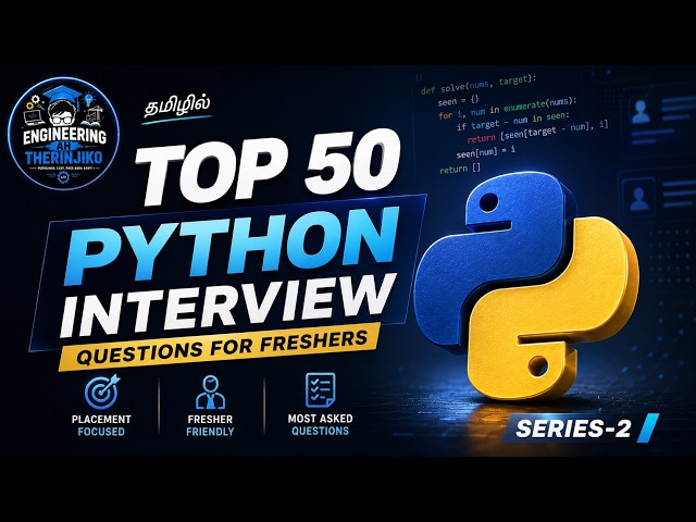 Top 50 Python Interview Questions for Freshers Series-2 |Simple Programs Included