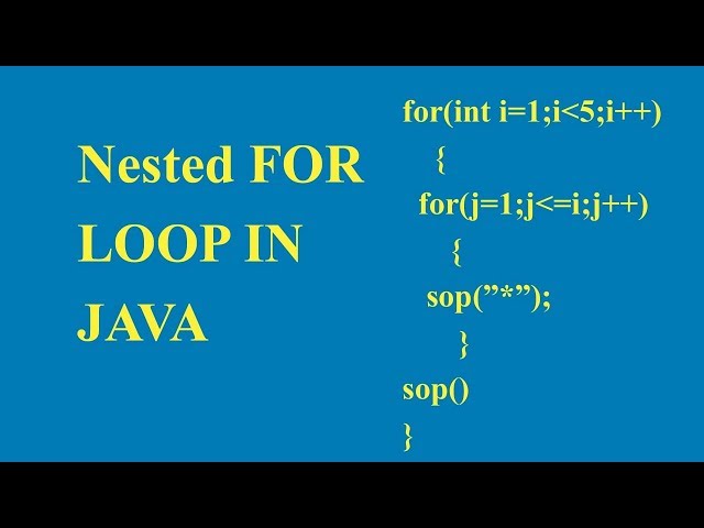 Nested For Loop in Java to print the pattern of Stars