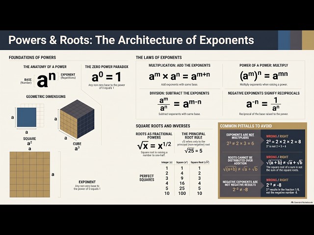 Learn Calculus from the Beginning: Powers, Exponents, Roots
