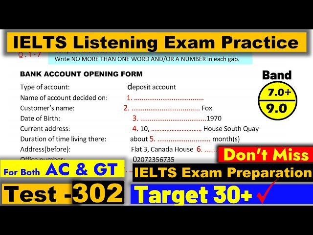 IELTS Listening Practice Test 2026 with Answers [Real Exam - 302 ]