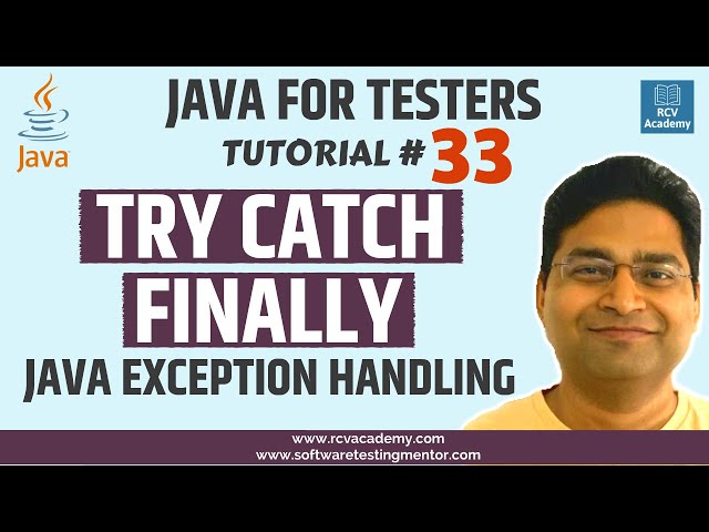 Java for Testers #33 - Try Catch Java | Exception Handling in Java