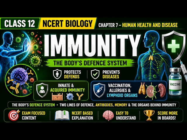 NCERT Class 12 Biology | Chapter 7 – Human Health and Disease | Immunity